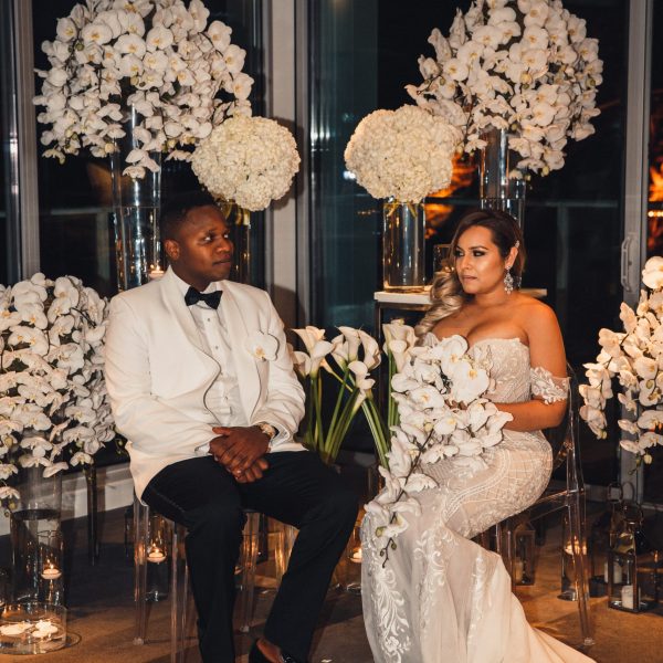 night white wedding in paris